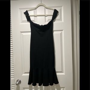 - Forever 21 women's black dress with ruffle hem, size M, off shoul…